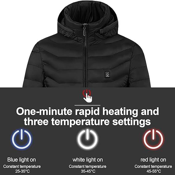 Rechargeable Heated Jacket for Outdoor Activities with 9 Heating Zones for Men and Women Menswear Coats