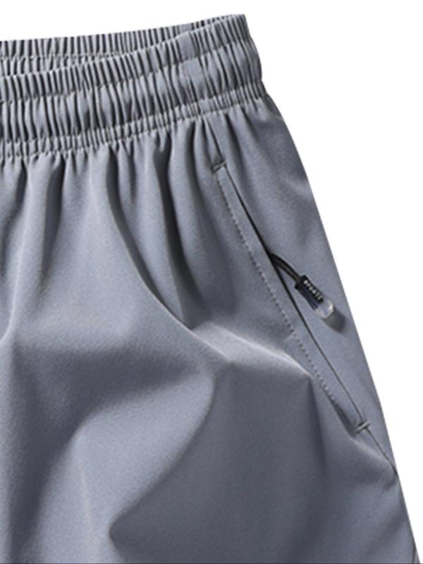 Men's Solid Color Drawstring Waist Split Hem Shorts, Shorts for Men, Casual Breathable Elastic Waist Shorts, Men's Summer Bottoms for Daily Wear