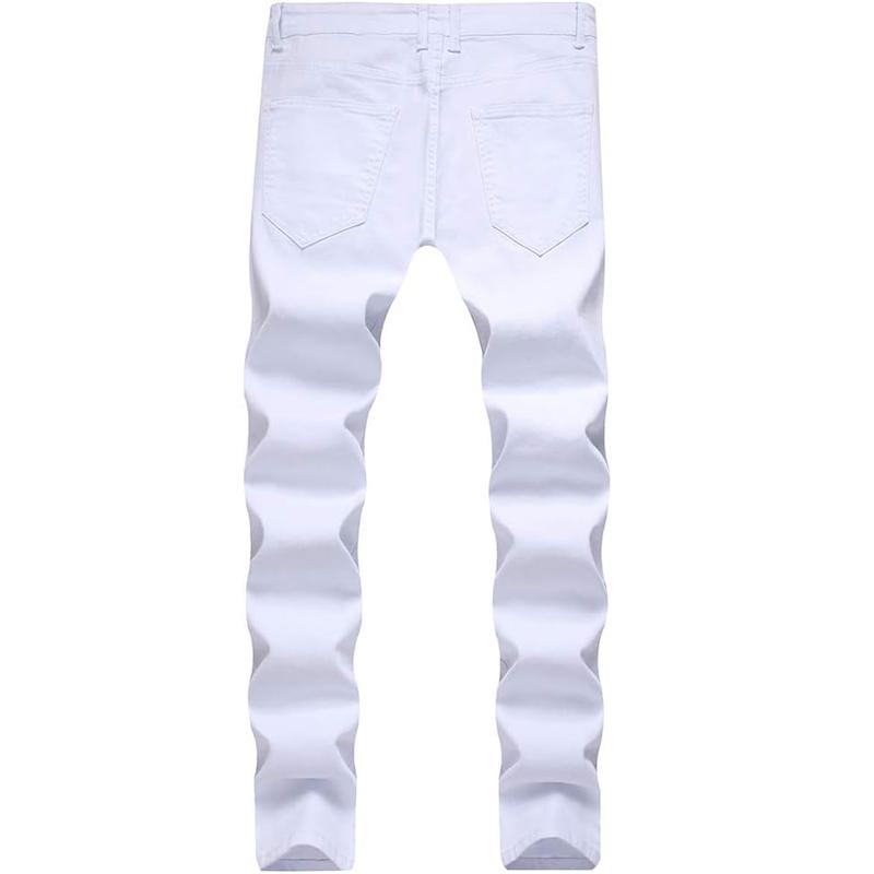 * LONGBIDA Sculpted Style Rupped Skinny Jeans Stretch Slim Fit For Men N Denim Fabric