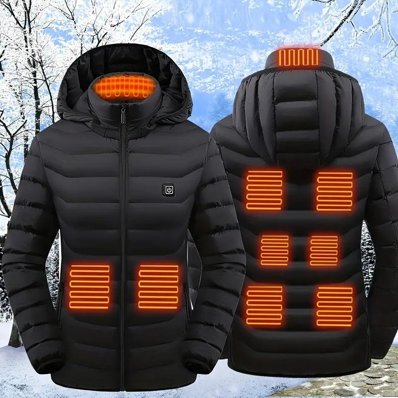 Rechargeable Heated Jacket for Outdoor Activities with 9 Heating Zones for Men and Women Menswear Coats