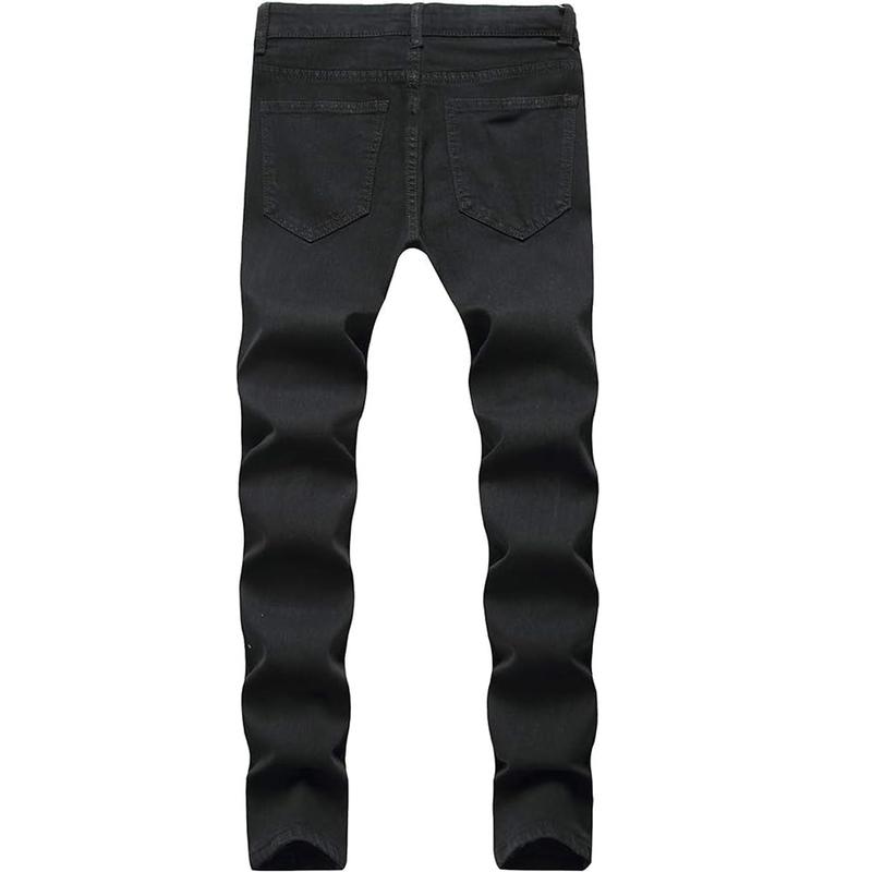 * LONGBIDA Sculpted Style Rupped Skinny Jeans Stretch Slim Fit For Men N Denim Fabric