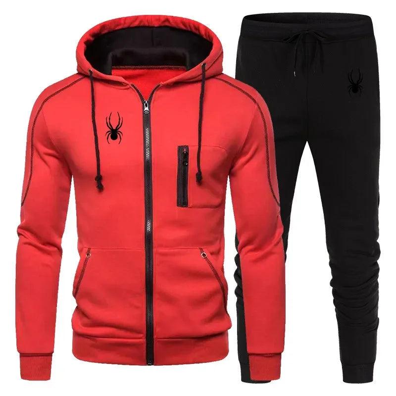 Men's Tracksuit Casual Jogging Suit Outdoor Set Zipper Hoodies + Black Sweatpant 2pcs  Spring Fashion New Streetwear S-3XL