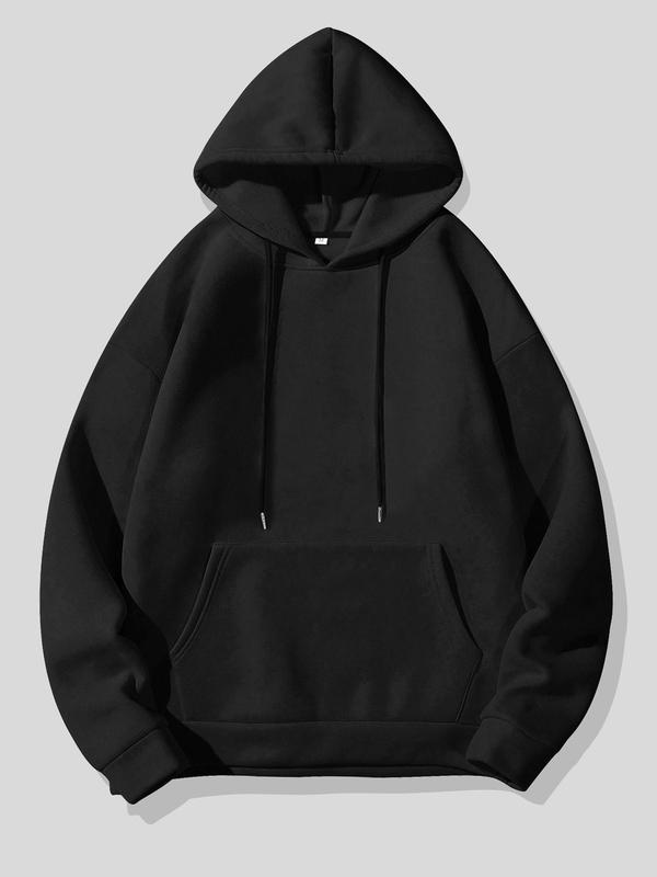 Men's Letter Print Drop Shoulder Hoodie, Fashion Casual Regular Fit Drawstring Hooded Sweatshirt for Daily Holiday Outdoor Wear, Fall Outfits 2024, Men Clothes for Spring & Fall