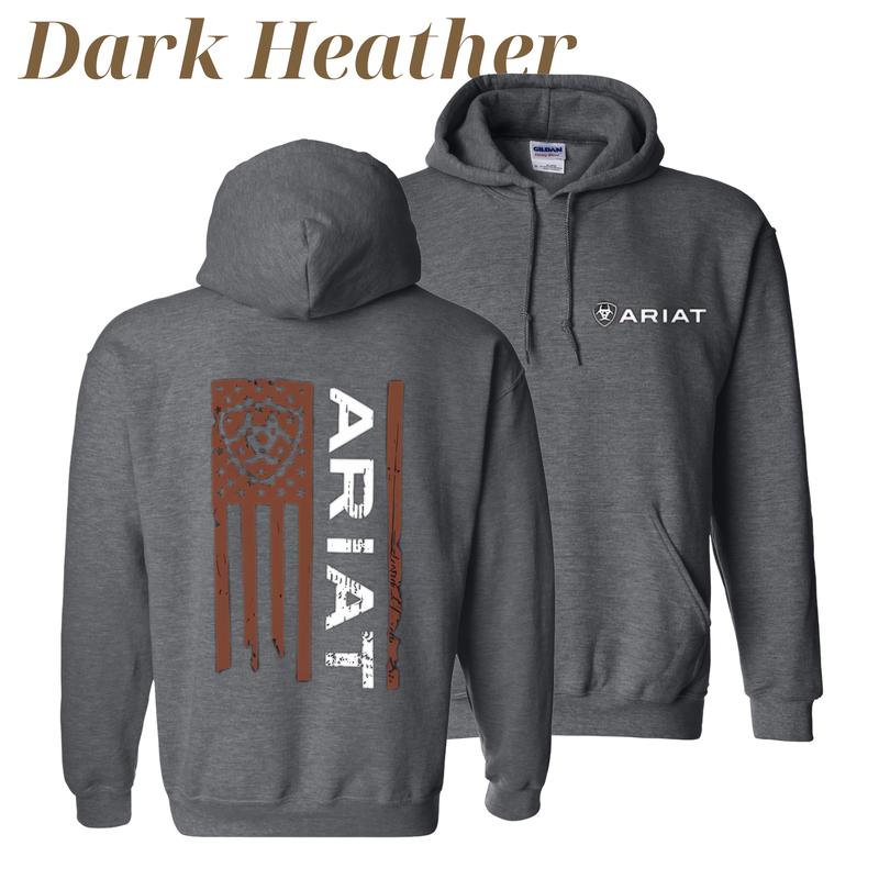 Patriotic Ariat Hoodie - #Rugged American Flag Design with Classic #Ariat Branding, Ideal for Outdoor Enthusiasts and Western Wear Lovers freeship