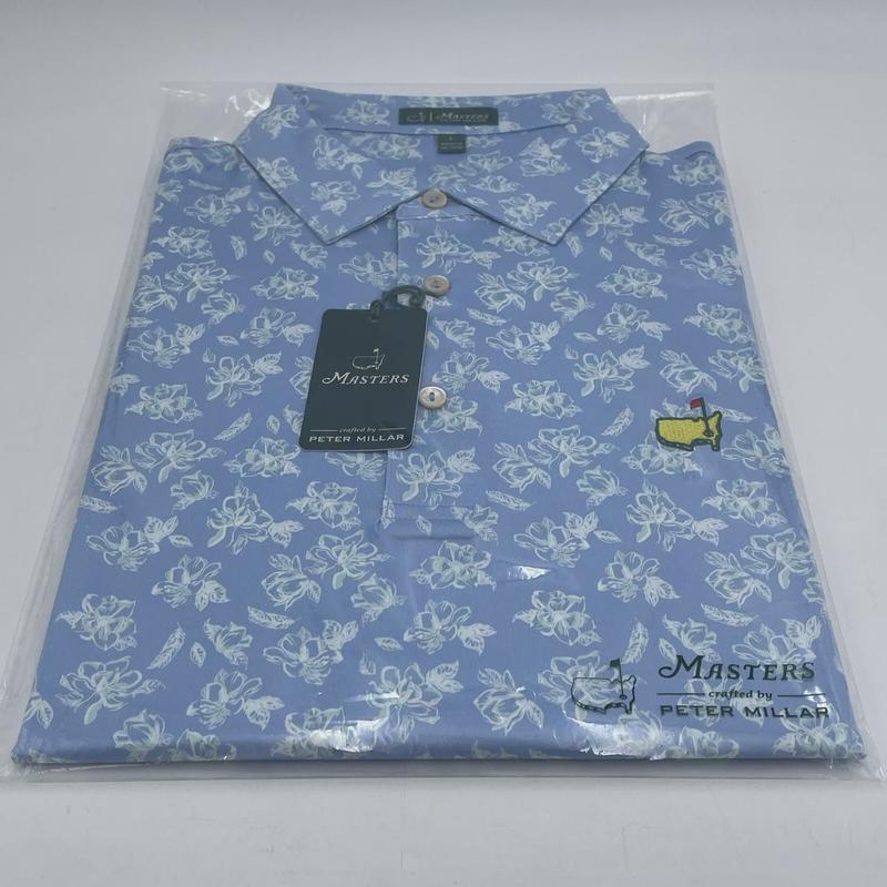 2024 Masters Peter Millar Augusta National Blue Azalea Polo Shirt LG NWT