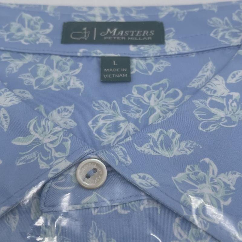 2024 Masters Peter Millar Augusta National Blue Azalea Polo Shirt LG NWT