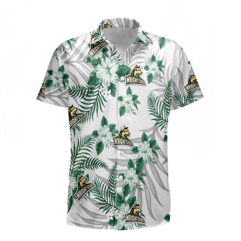 Wright State Raiders Hawaiian Clothing Tropical Flower Aloha Summer Hawaiian Day