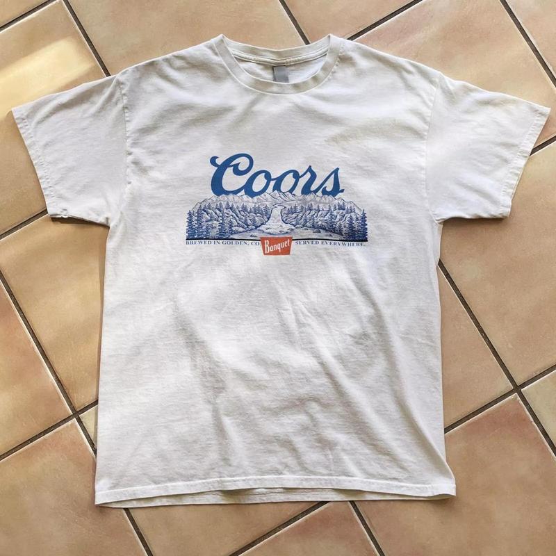 Vintage Style Coors Banquet Blue Mountain T-Shirt, Men's Vintage Tees, Sarcastic Humor T-shirts, Graphic Tees, Unisex, Cotton, Short Sleeve