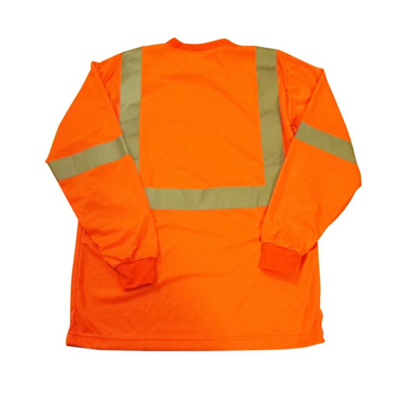 Class 2 Max-dry Moisture Wicking Mesh Long Sleeve Safety T-shirt, Neon Orange # 900