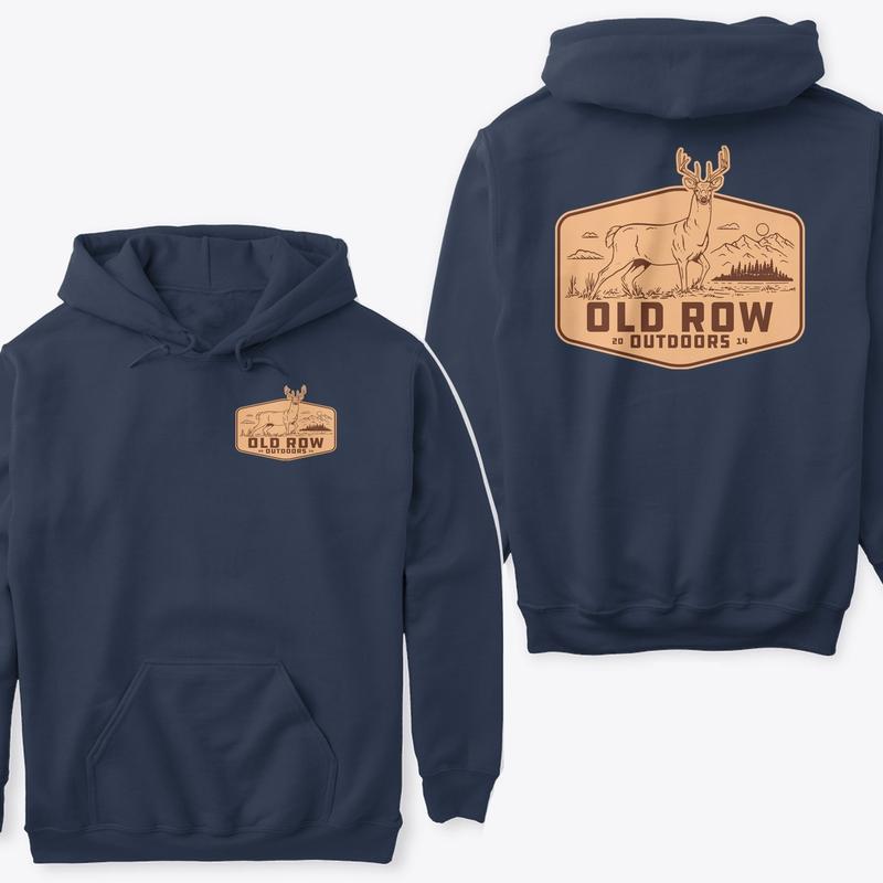 Old Row Outdoors Hoodie, Rustic Deer Hunting hoodie for Nature Lovers Menswear Classic