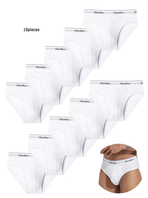 Men's Letter Tape Brief, Casual Comfy Breathable Underwear for Daily Wear, Men's Underwear for All Seasons