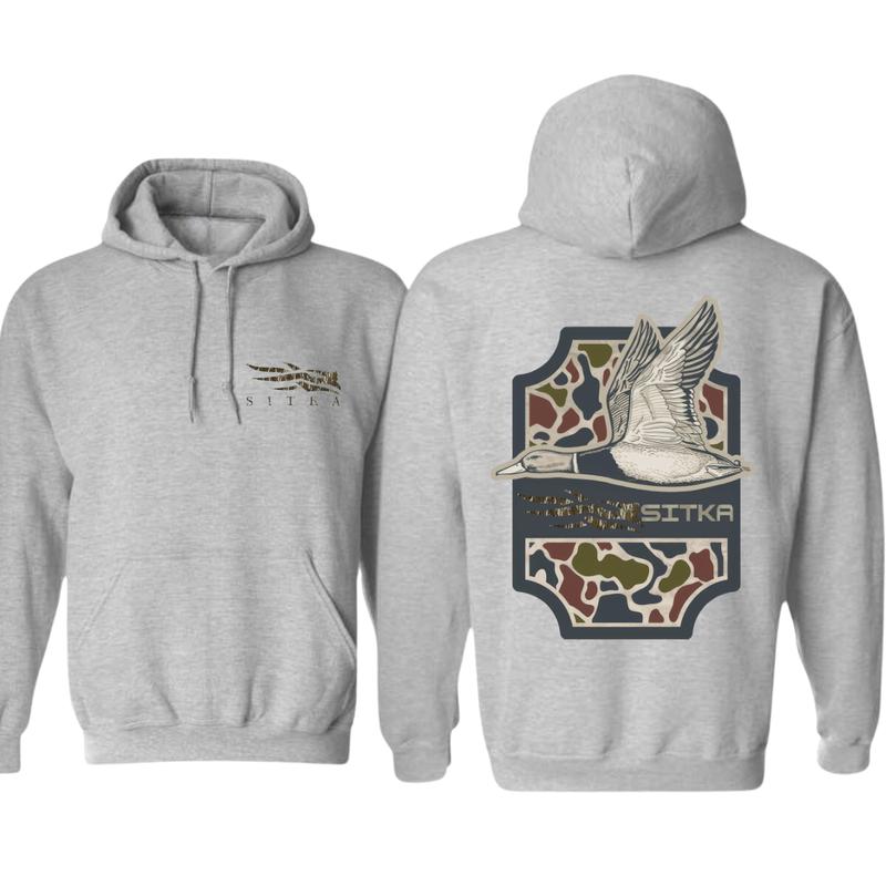 Sitka Waterfowl Hoodie - Camo Duck Design for Men’s Western Wear and Hunting Adventures