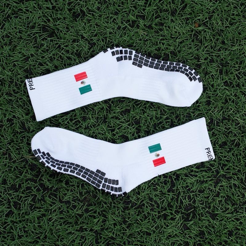 Premier Edge Mexican Flag White Grip Socks