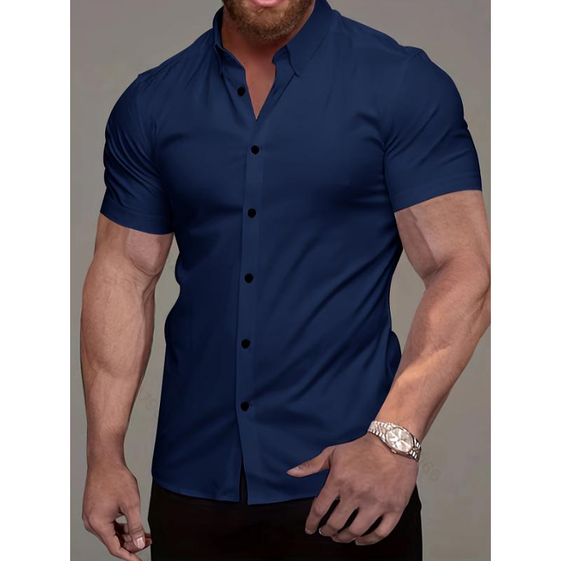 Fashionable Mens Short Sleeve Casual Shirt - Lightweight & Breathable for Summer Vacations, Perfect Resort Wear Tops