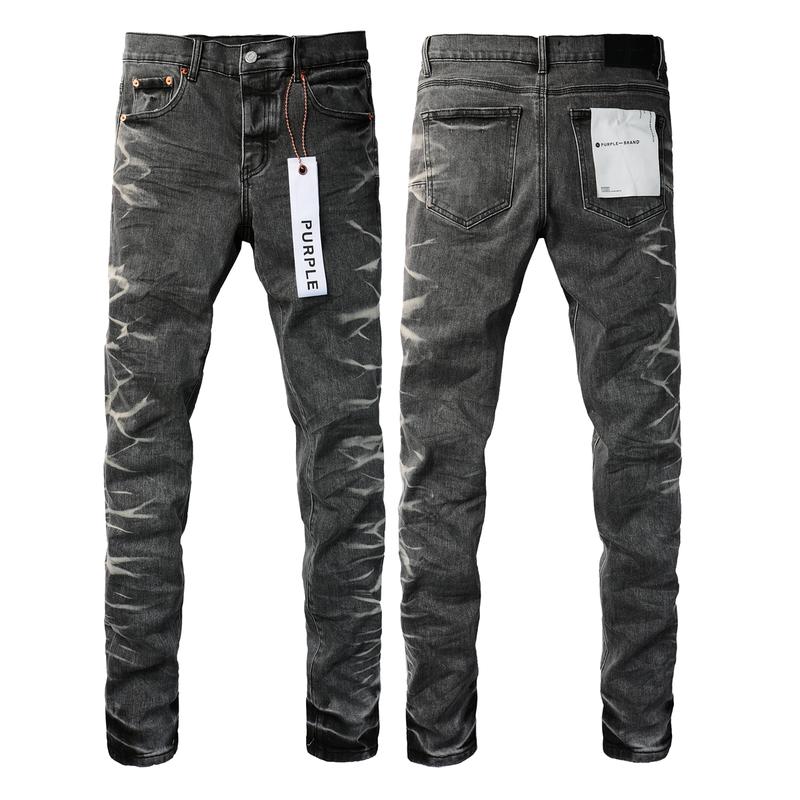 Purple-brand Men's Jeans Slim Fit Stretch Jeans Baggy Ripped Straight Skinny Denim Pants for Men Fashionable Biker Motocycle Holes Pants 2024