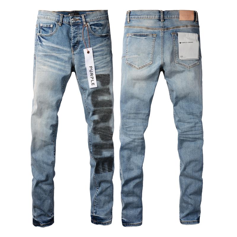 Purple-brand Men's Jeans Slim Fit Stretch Jeans Baggy Ripped Straight Skinny Denim Pants for Men Fashionable Biker Motocycle Holes Pants 2024