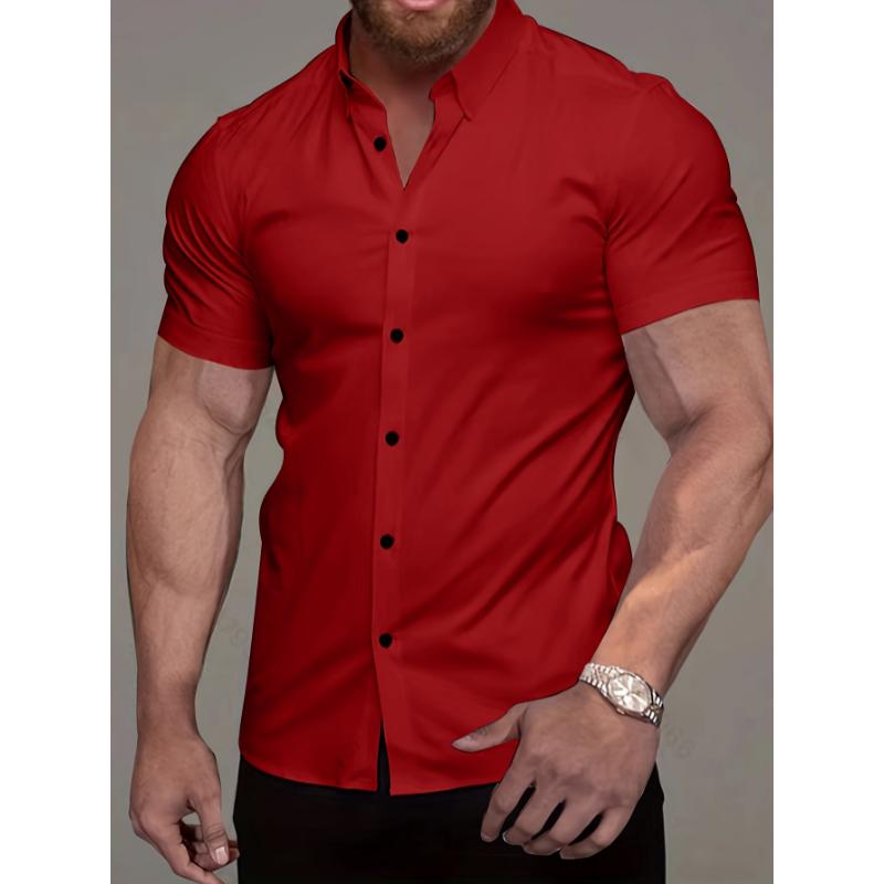 Fashionable Mens Short Sleeve Casual Shirt - Lightweight & Breathable for Summer Vacations, Perfect Resort Wear Tops