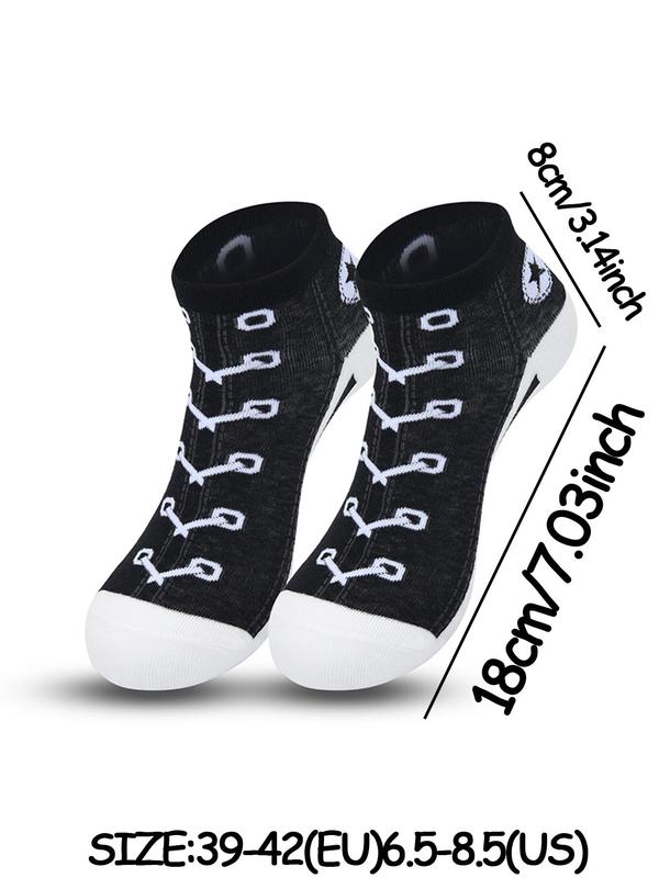 Men's Graphic Ankle Socks, Casual Comfy Breathable Socks for Daily Wear, 5 Pairs Knit Crew Casual Socks for Men, Summer Men's Footwear Socks & Hosiery, Men's  Clothing