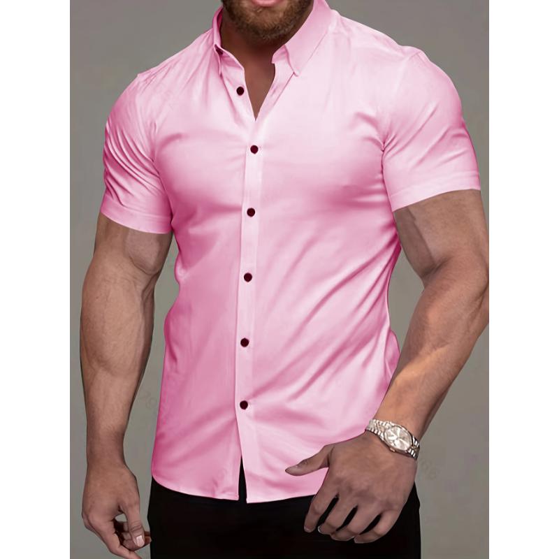 Fashionable Mens Short Sleeve Casual Shirt - Lightweight & Breathable for Summer Vacations, Perfect Resort Wear Tops