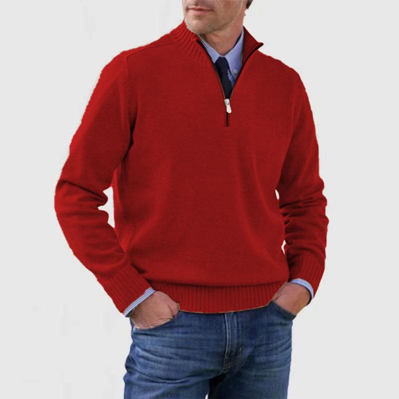 For Autumn and Winter European and American Hot Men's Clothing plus Size Knitwear Zipper Knitted Sweater Thermal Bottoming Shirt Sweater Men's 2024 Christmas