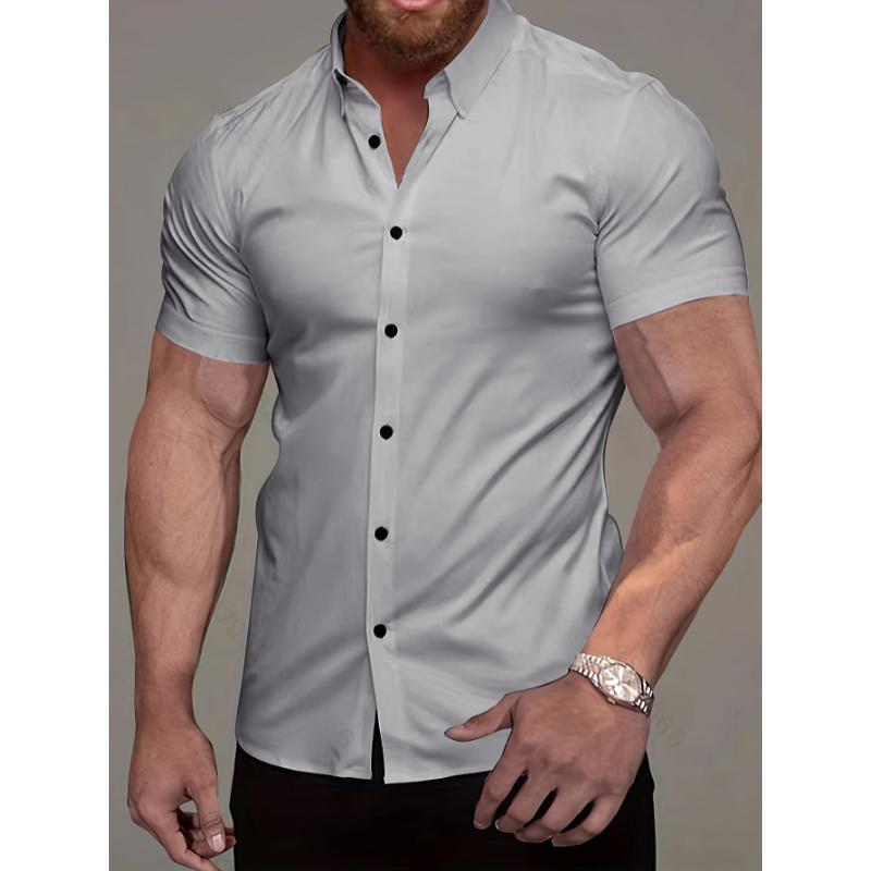 Fashionable Mens Short Sleeve Casual Shirt - Lightweight & Breathable for Summer Vacations, Perfect Resort Wear Tops