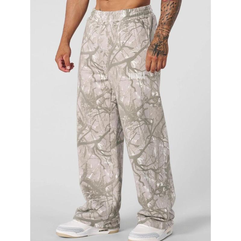 2025 Youngla American Fashion Casual Pants Digital Camouflage Printing Straight-Leg Trousers Sports Fitness Loose Wide Leg Pants