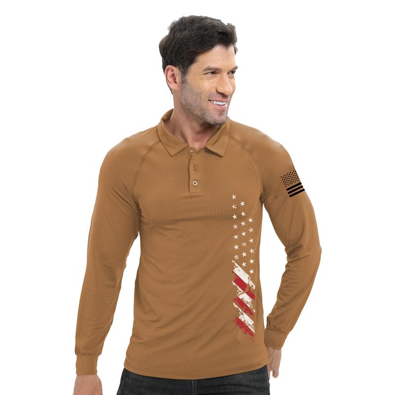 Men's Patriotic Polo Shirt Short Sleeve Patriotic Casual American Flag Graphic Golf Polo Shirts golf shirt raglan shirt