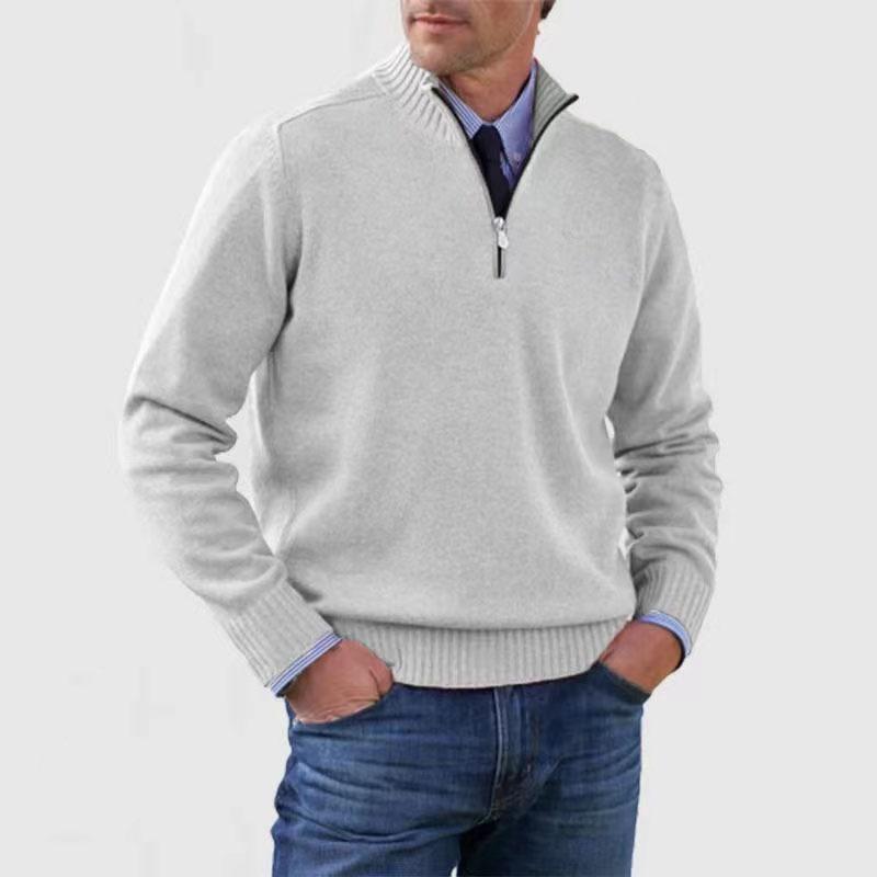 For Autumn and Winter European and American Hot Men's Clothing plus Size Knitwear Zipper Knitted Sweater Thermal Bottoming Shirt Sweater Men's 2024 Christmas