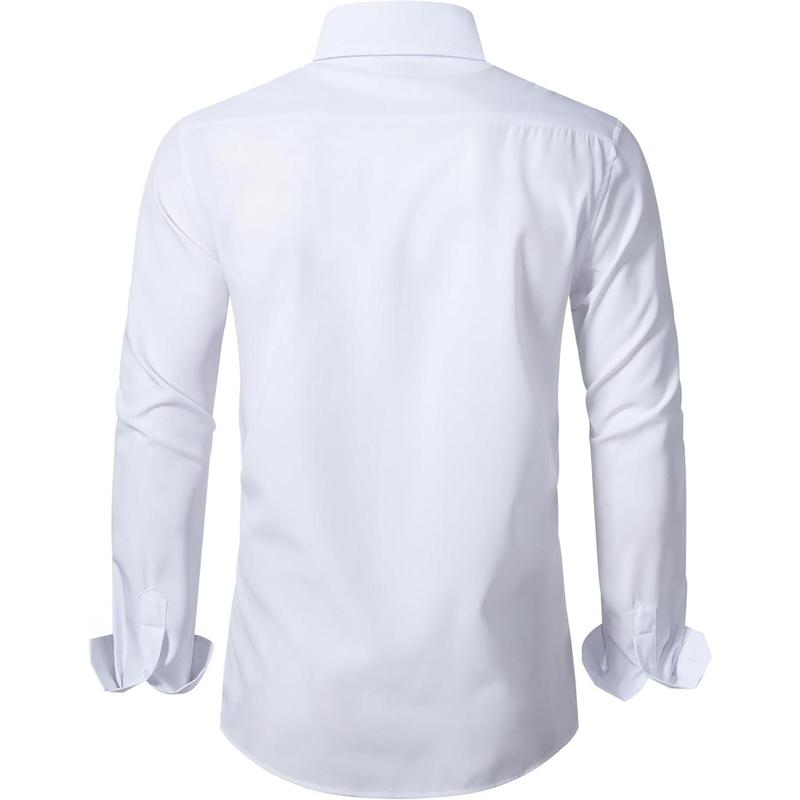 Mens Stretch Slim Fit Dress Shirts Lightweight Soft Long Sleeve Casual Button Down Shirts