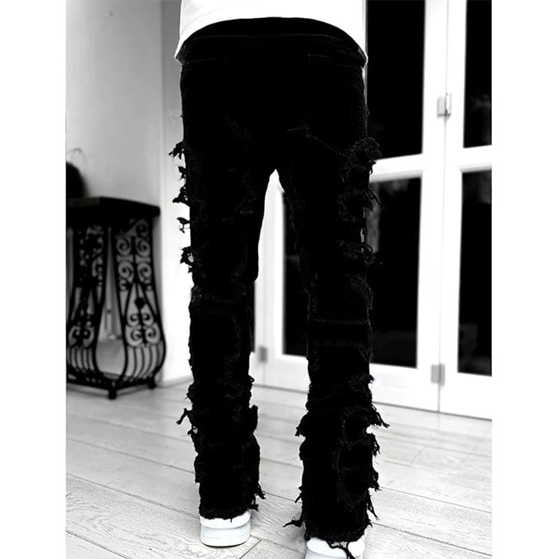 Men's Stacked Jeans Slim Fit Ripped Jeans Y2K Harajuku Hip Hop Trouser Women's Tight fit jeans fashion christmas Denim christmas gift ideas