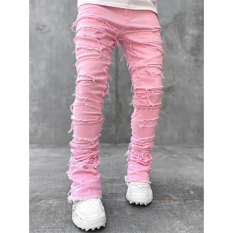 Men's Stacked Jeans Slim Fit Ripped Jeans Y2K Harajuku Hip Hop Trouser Women's Tight fit jeans fashion christmas Denim christmas gift ideas