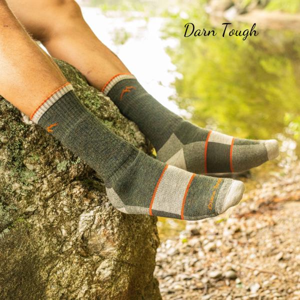 Darn Tough Olive Merino Wool Boot Sock Cushion - Unisex Size L Fabric Menswear Spandex Man Bowling Tropical