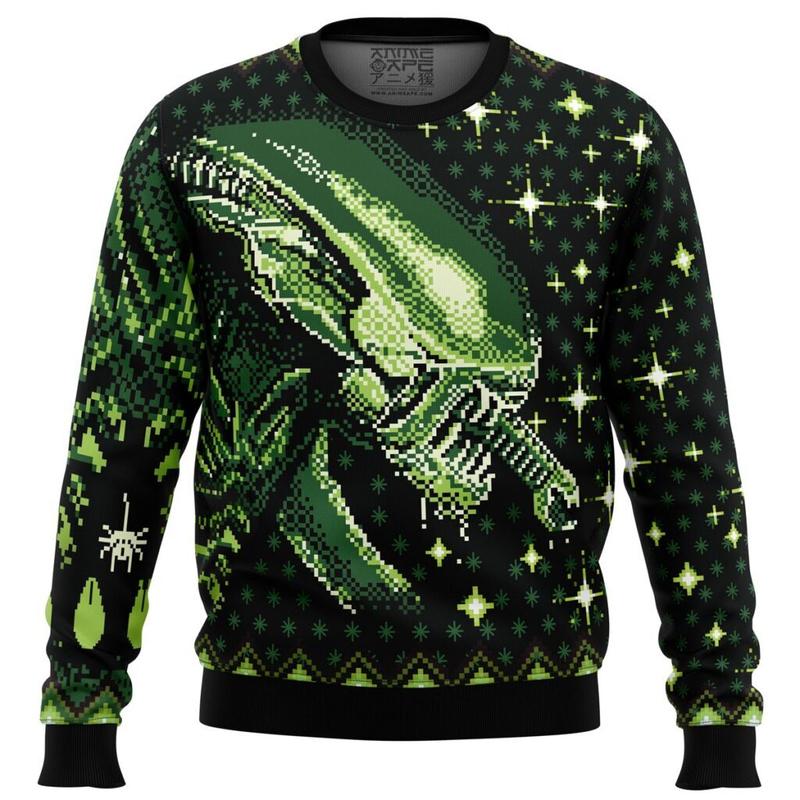 Xenomorph Alien Ugly Christmas Sweater - Men's Top Classic Menswear