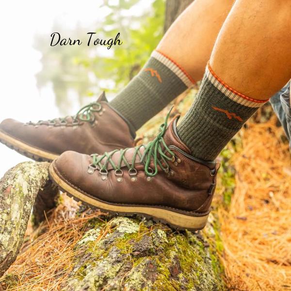 Darn Tough Olive Merino Wool Boot Sock Cushion - Unisex Size L Fabric Menswear Spandex Man Bowling Tropical