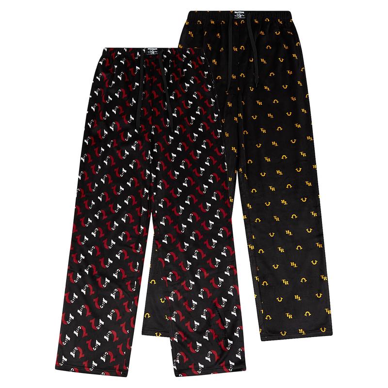 True Religion 2 Pack Fleece Pajama Pants for Men, PJ Pants Men’s Sleepwear