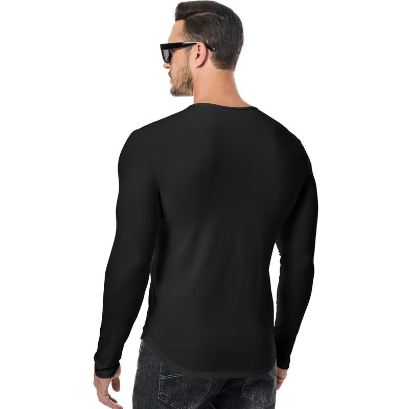 JMIERR Mens Casual Muscle Slim Fitted  Long Sleeve V-Neck Longline Soft  Fabric T-Shirt ,Gym Workout Athletic Menswear Tops,Men's Stylish Clothing for Daily Wear,Fall Fashion Outfits 2024