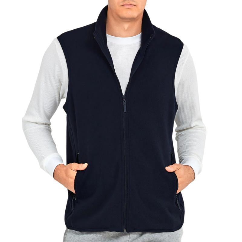 Men’s Full Zip Up Soft Polar Fleece Vest with Zipper Packets S-3XL Regular Plus Big & Tall Size, Sleeveless Fuzzy Casual Lightweight Warm Antistatic Stand Collar Fleece Vest Jacket Coat Sweatshirts Outerwear Outdoor Hiking for Spring Fall Autumn Winter