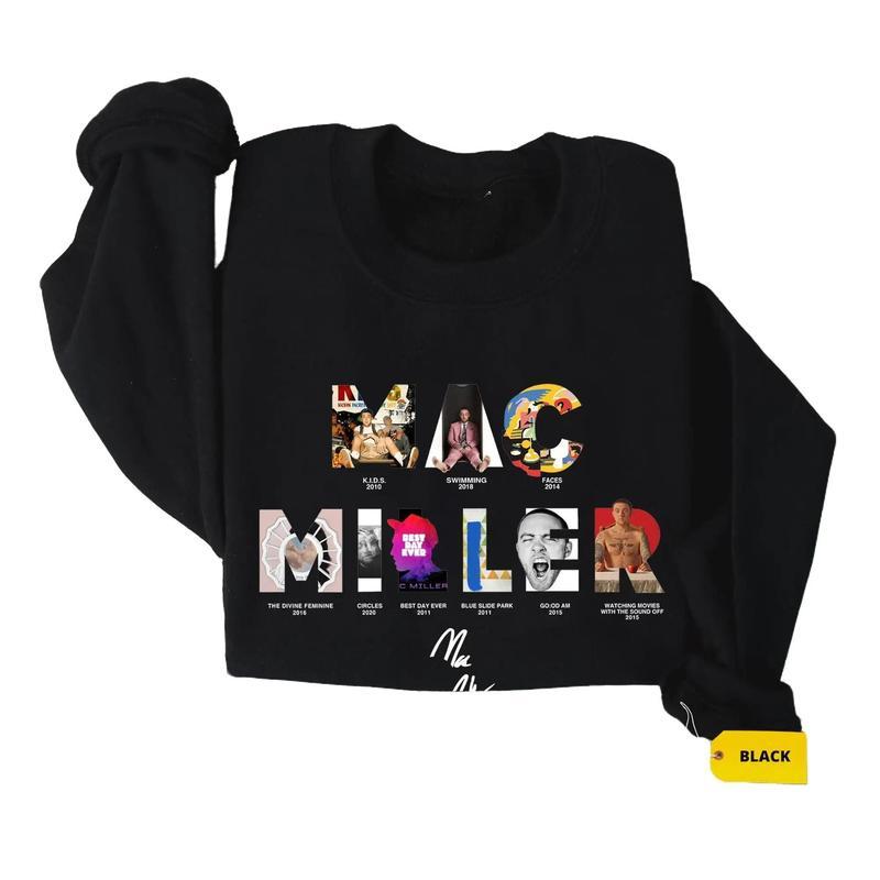 Mac Miller Album With Sign Graphic Sweatshirt Hoodie, Vintage Rap Tee, Hip Hop Sweatshirt & Hoodie, Unisex Cotton T-Shirt, Streetwear Tropical