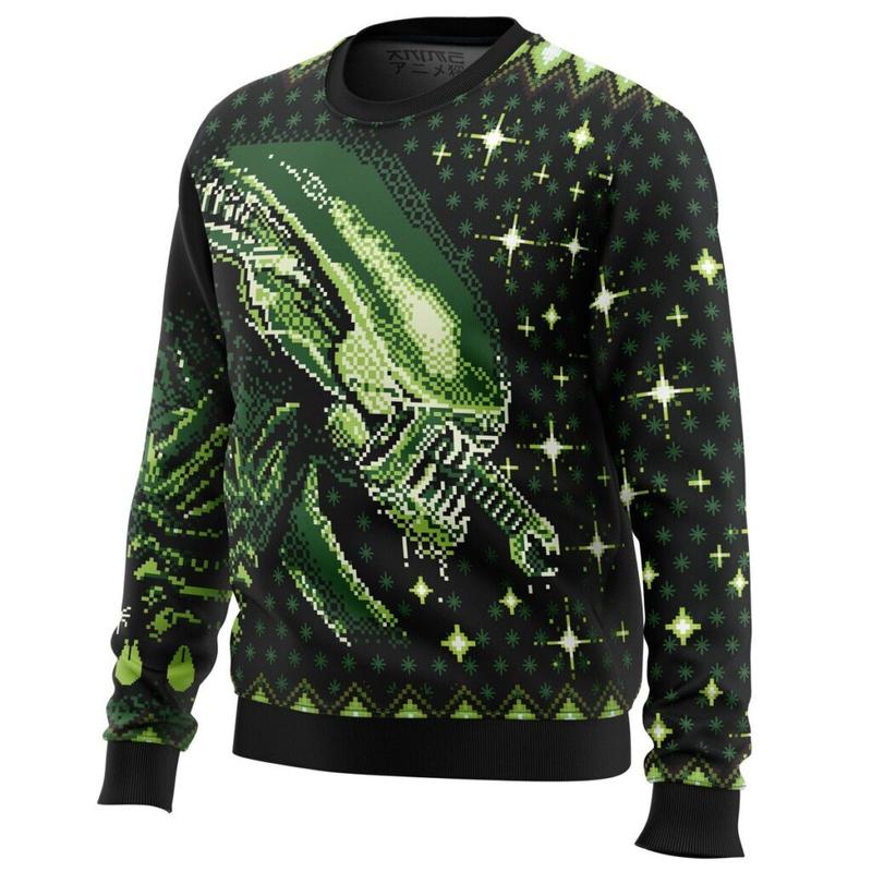 Xenomorph Alien Ugly Christmas Sweater - Men's Top Classic Menswear