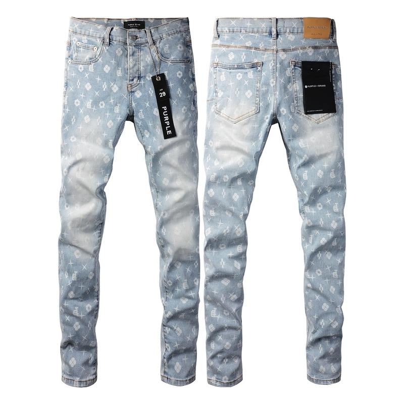 Men's slim fit printed long pants light colored trendy jeans casual fashion men's pants elastic retro distressed paint splattered elastic slim aged black gray Menswear Cotton Stylish Trouser Denim Ripped Pocket Tractor Menswear Cotton