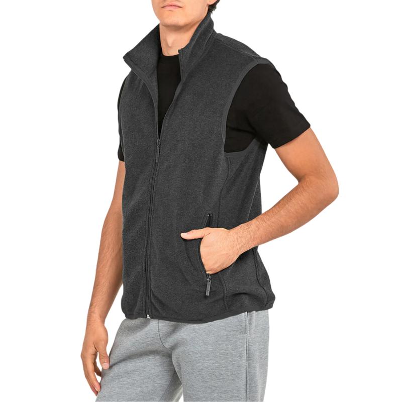 Men’s Full Zip Up Soft Polar Fleece Vest with Zipper Packets S-3XL Regular Plus Big & Tall Size, Sleeveless Fuzzy Casual Lightweight Warm Antistatic Stand Collar Fleece Vest Jacket Coat Sweatshirts Outerwear Outdoor Hiking for Spring Fall Autumn Winter