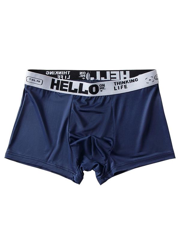 Men's Letter Tape Boxer Brief, Breathable Comfy Underwear for Daily Wear, Casual Men's Underwear for All Seasons