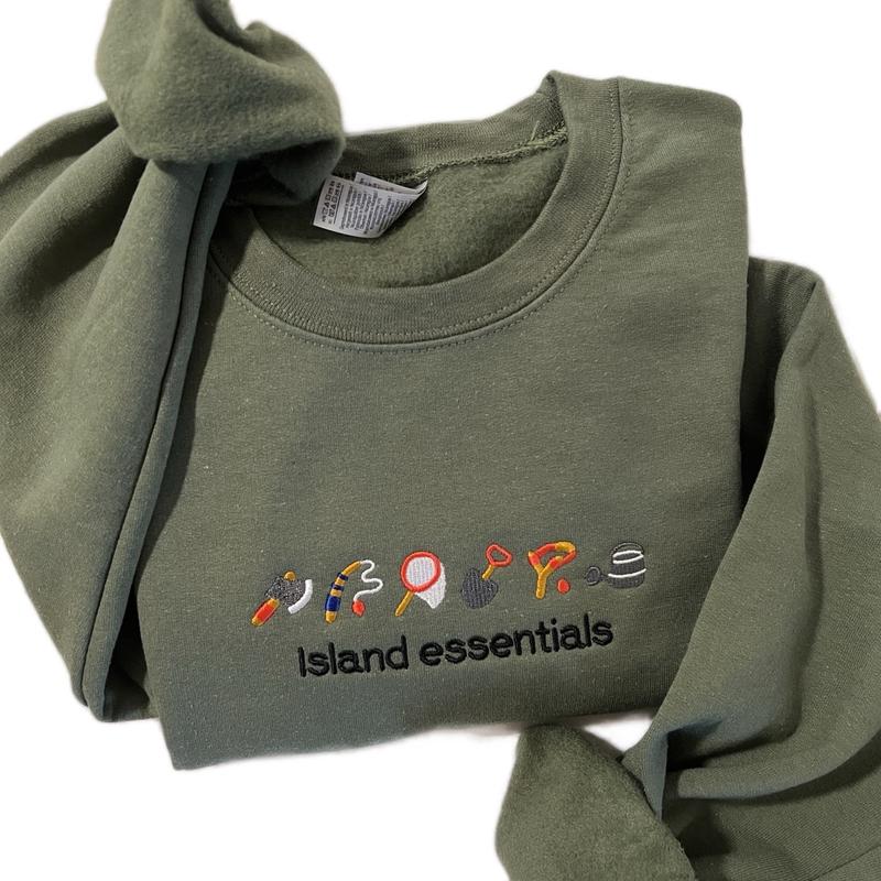 Island essentials or explorer embroidered sweatshirt unisex