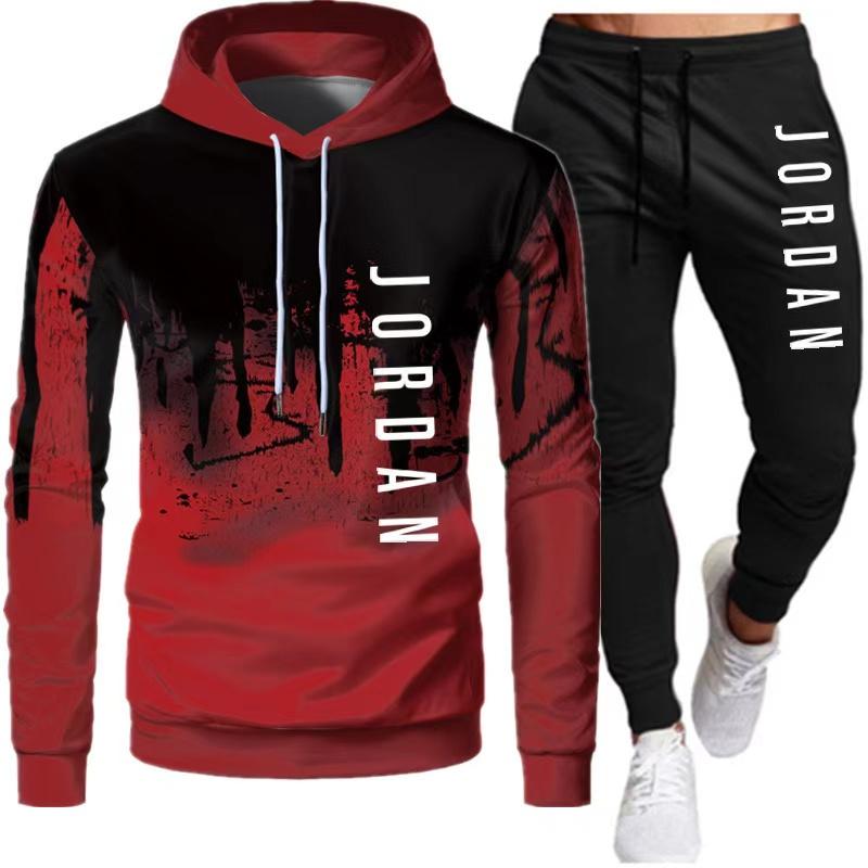 2024 New Men's autumn and winterhoodie set young men andwomen couples sports