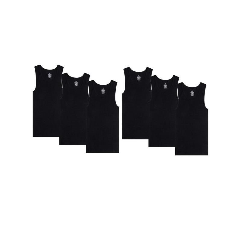 New-6 Pack Men's 100% Cotton Wife Beater A-Shirts Undershirt Plain Ribbed Tank Top Casual Menswear