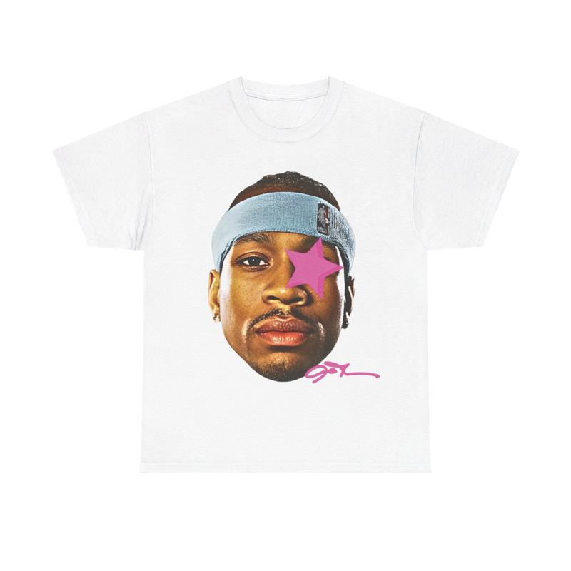 Allen Iverson Inspired Vintage Graphic T-shirt Heavy Cotton Tee Basketball Sreetwear 90s Styled Ai Shirt Hiphop Vibes Y2K Aesthetic Throwback Classic Casual Menswear Retro Top Comfy Day Oversized Smooth Underwear Man Tshirt Streetwear