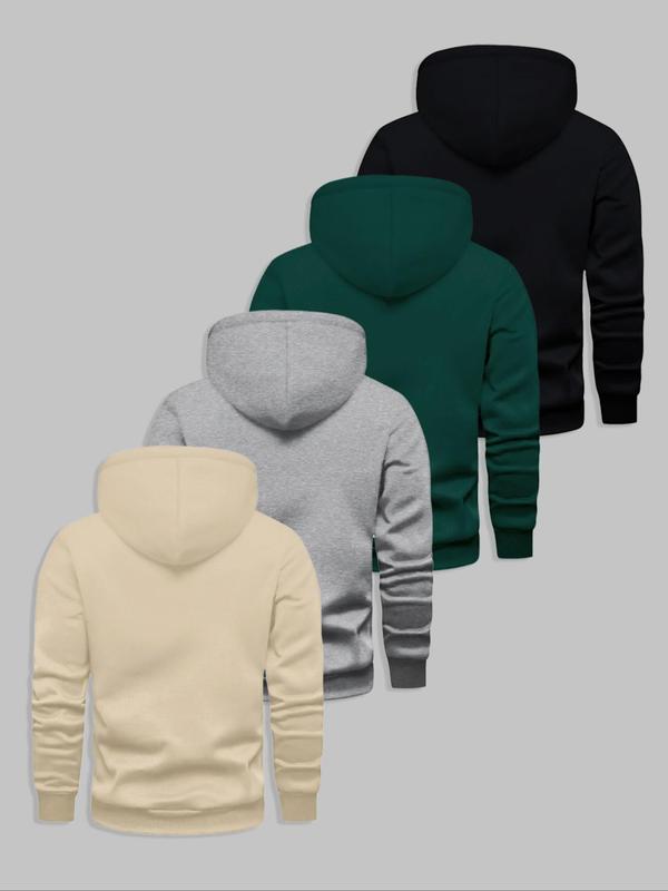 Men's Letter Print Thermal Lined Hoodie, Casual Regular Fit Long Sleeve Hoodie for Fall & Winter, Men's Clothes for Daily Wear