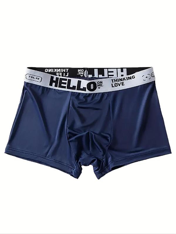 Men's Letter Tape Boxer Brief, Breathable Comfortable Underwear for Daily Wear, Casual Men's Underwear for All Seasons