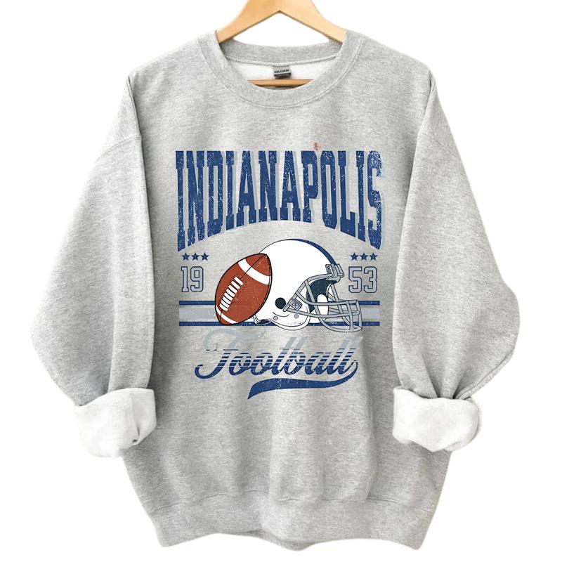 90s Throwback All-Team Football Sweatshirt, Sport Color, Vintage Game Day Style, Cowboy Sweatshirt, Perfect Gift for Football Fans Tops Sweaters Menswear