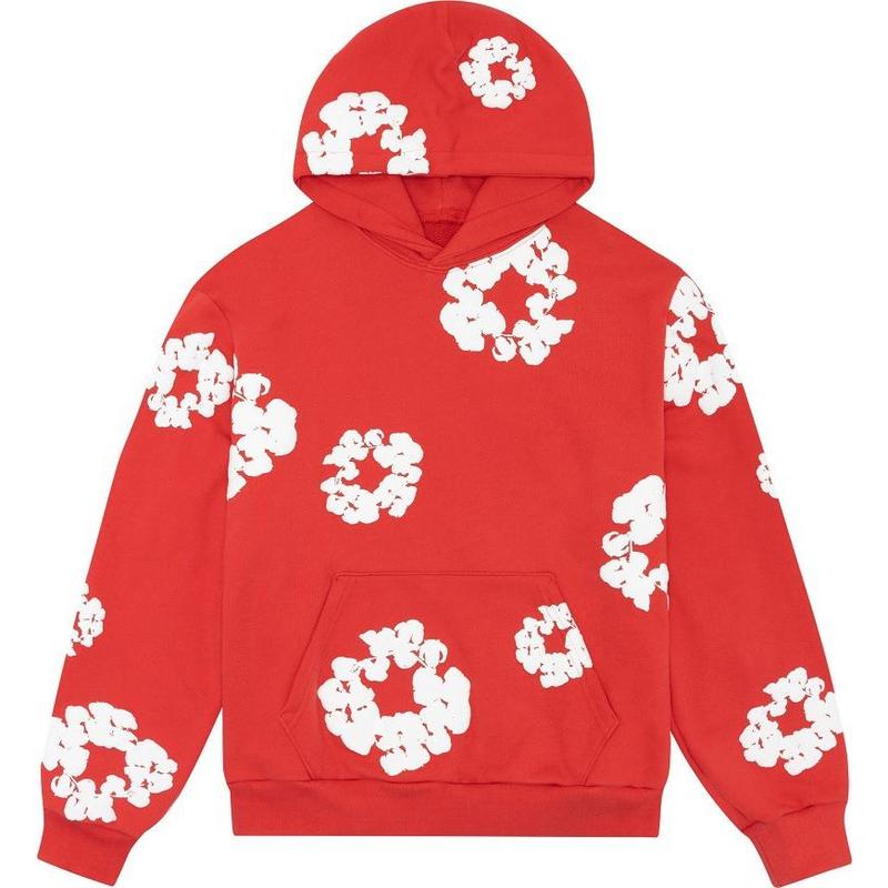 Flower Printed Hoodie Loose-Fitting Hoodie Men's Women's Pullover Suit Male